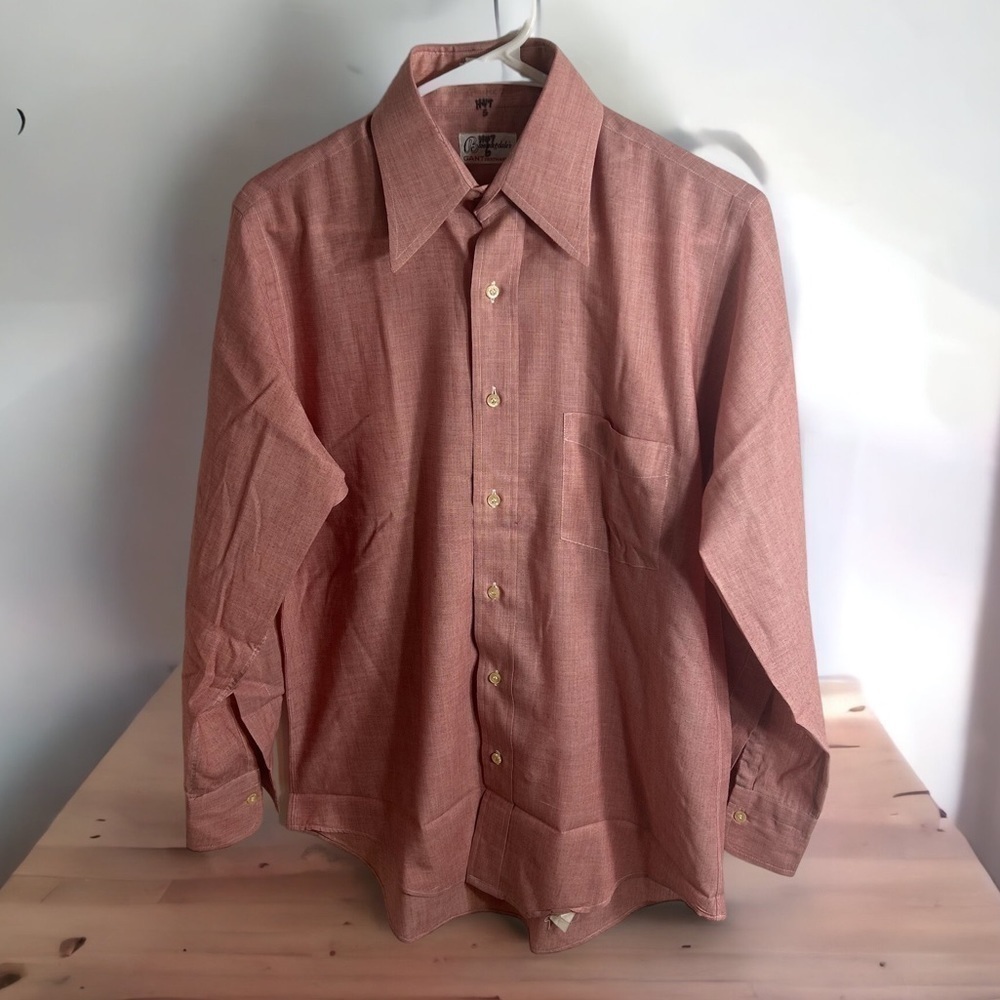 Bloomingdale’s Gant Shirtmakers Button Down 15 Red Vintage Men’s Career